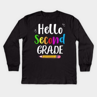 Hello Second Grade Kids Long Sleeve T-Shirt